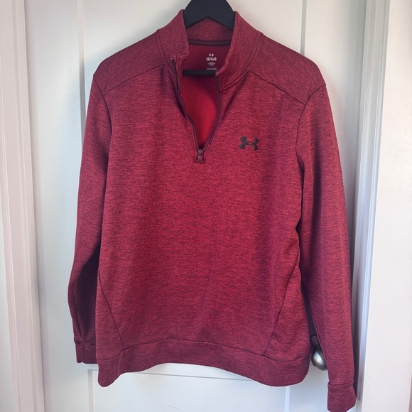Under Armour Other - Under Armour  Fleece 1/4 Zip Pullover Men’s L Dark Red Loose Fit 1373358